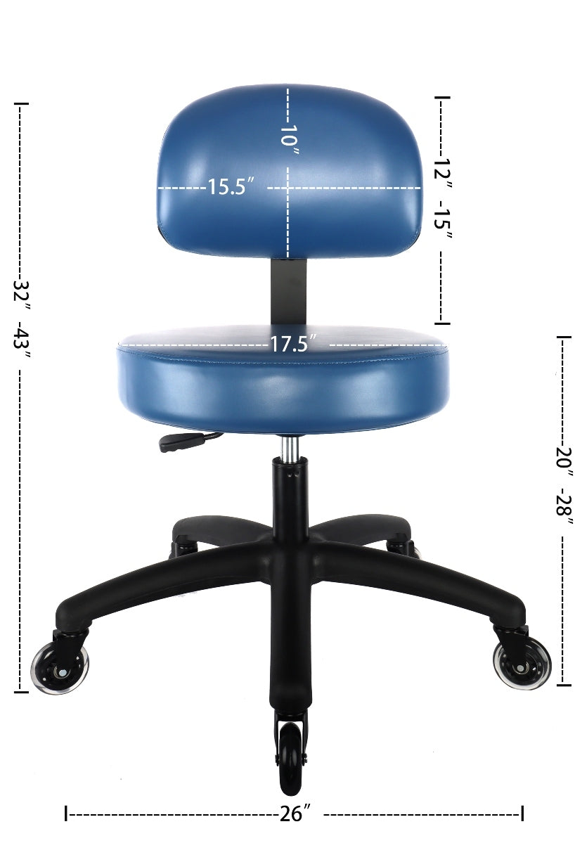 PRS-10800: MEDIUM DESK (19"-27" Seat Height) Adjustable Round Chair With Back
