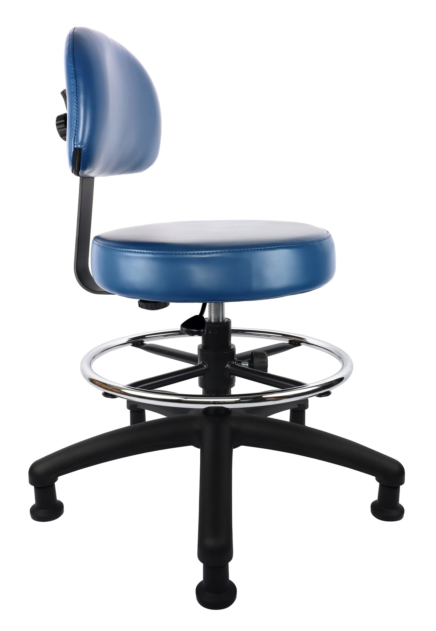 PRS-10818: MEDIUM TABLE (19"-27" Seat Height) Adjustable Round Stool With Back and Footring