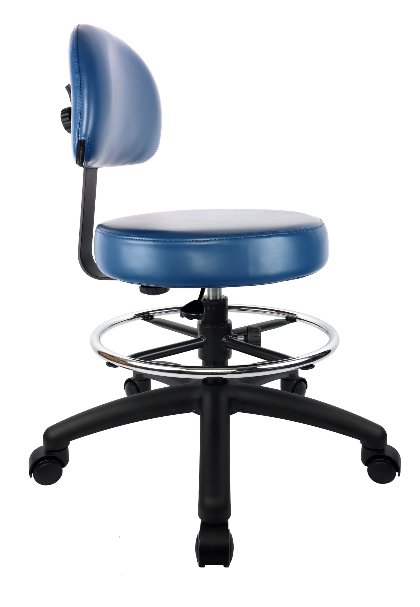 PRS-10818: MEDIUM TABLE (19"-27" Seat Height) Adjustable Round Stool With Back and Footring