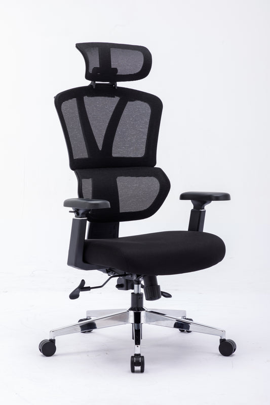 CMHY-003N Ergonomic High Back Mesh Office Chair, 3D Armrest, Adjustable Headrest, Variable Tilt - Standard Nylon Casters
