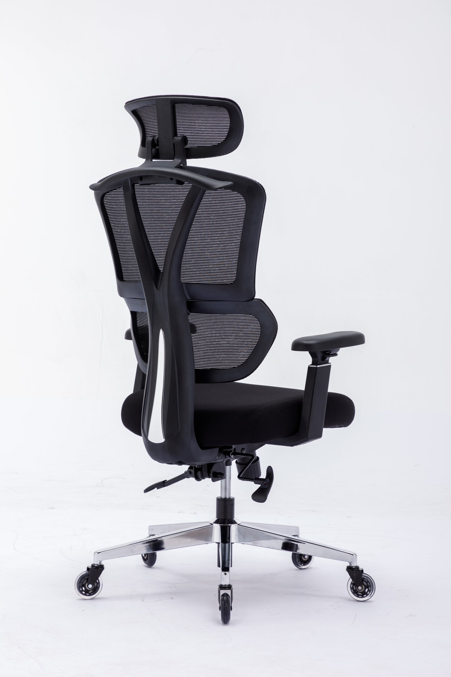 CMHY-003R Ergonomic High Back Mesh Office Chair, 3D Armrest, Adjustable Headrest, Variable Tilt - Rollerblade Casters