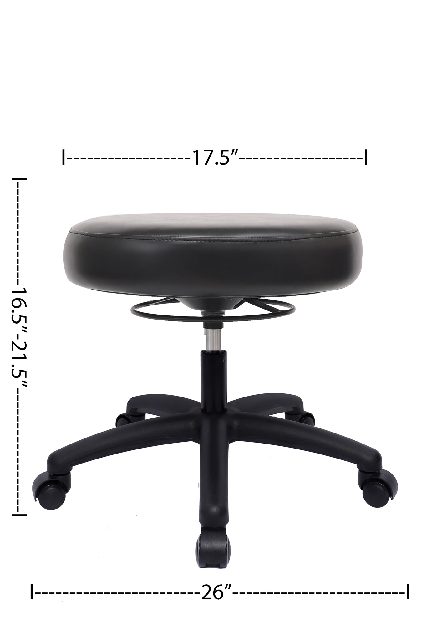PRS-R0500: LOW DESK (16.5"-21.5" Seat Height) 360 Degree Adjustable Round Stool