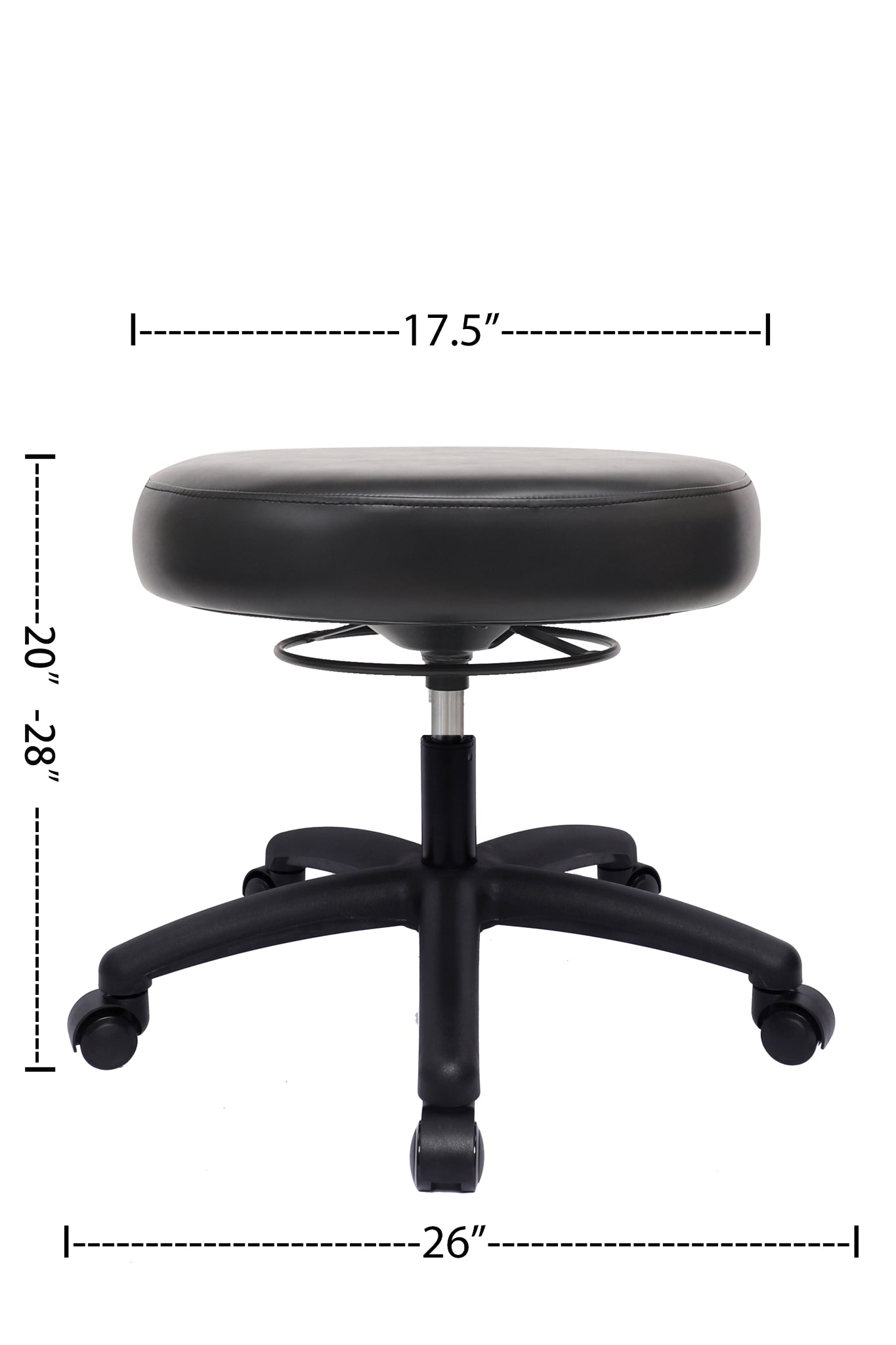 PRS-R0800: MEDIUM DESK (20"-28" Seat Height) 360 Degree Adjustable Round Stool