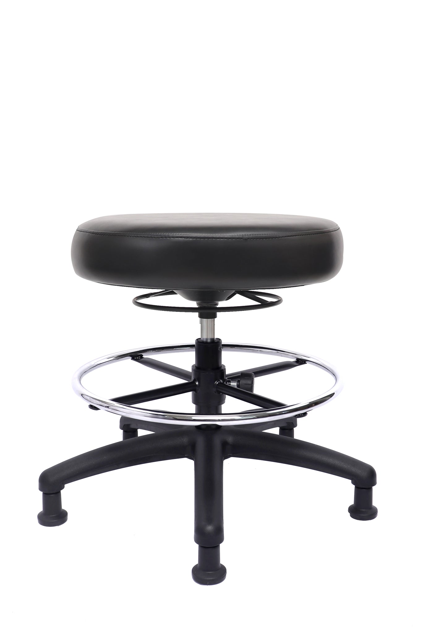 PRS-R0818: MEDIUM TABLE (20"-28" Seat Height) 360 Degree Adjustable Round Stool-With Footring