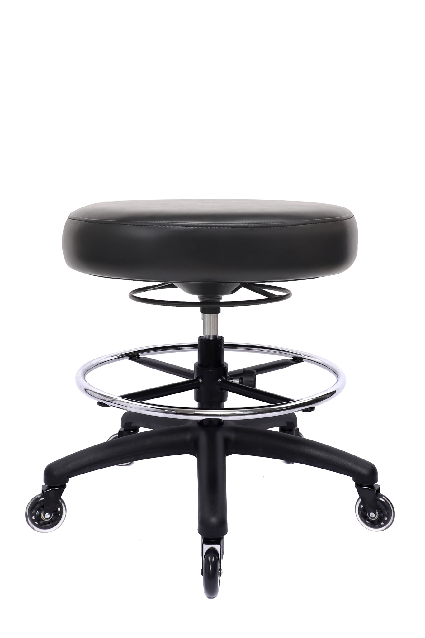 PRS-R0818: MEDIUM TABLE (20"-28" Seat Height) 360 Degree Adjustable Round Stool-With Footring