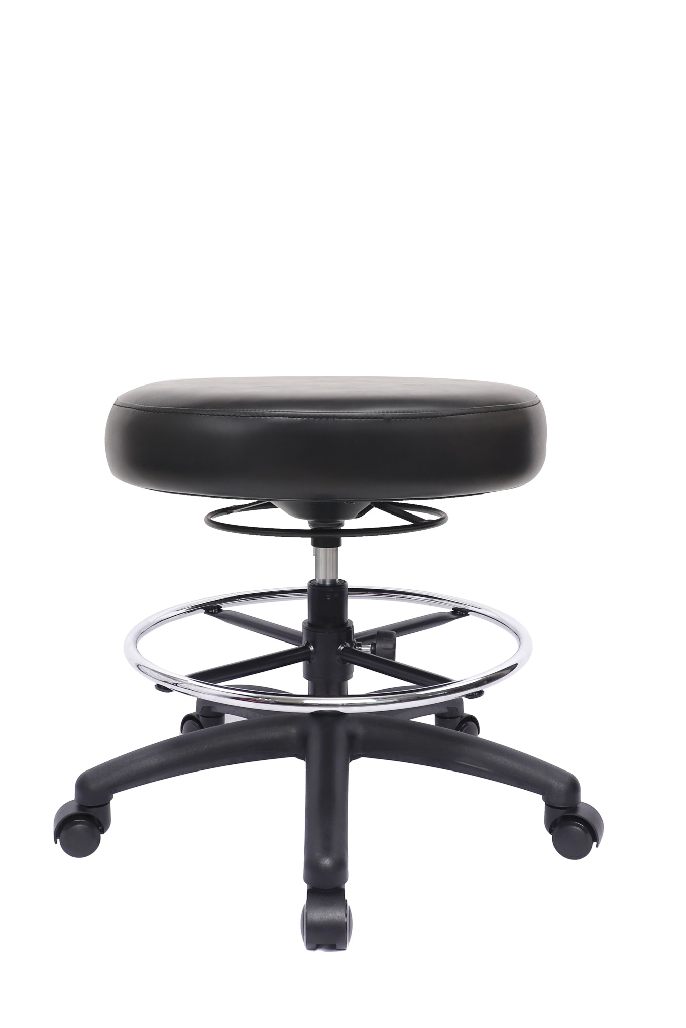 PRS-R0818: MEDIUM TABLE (20"-28" Seat Height) 360 Degree Adjustable Round Stool-With Footring