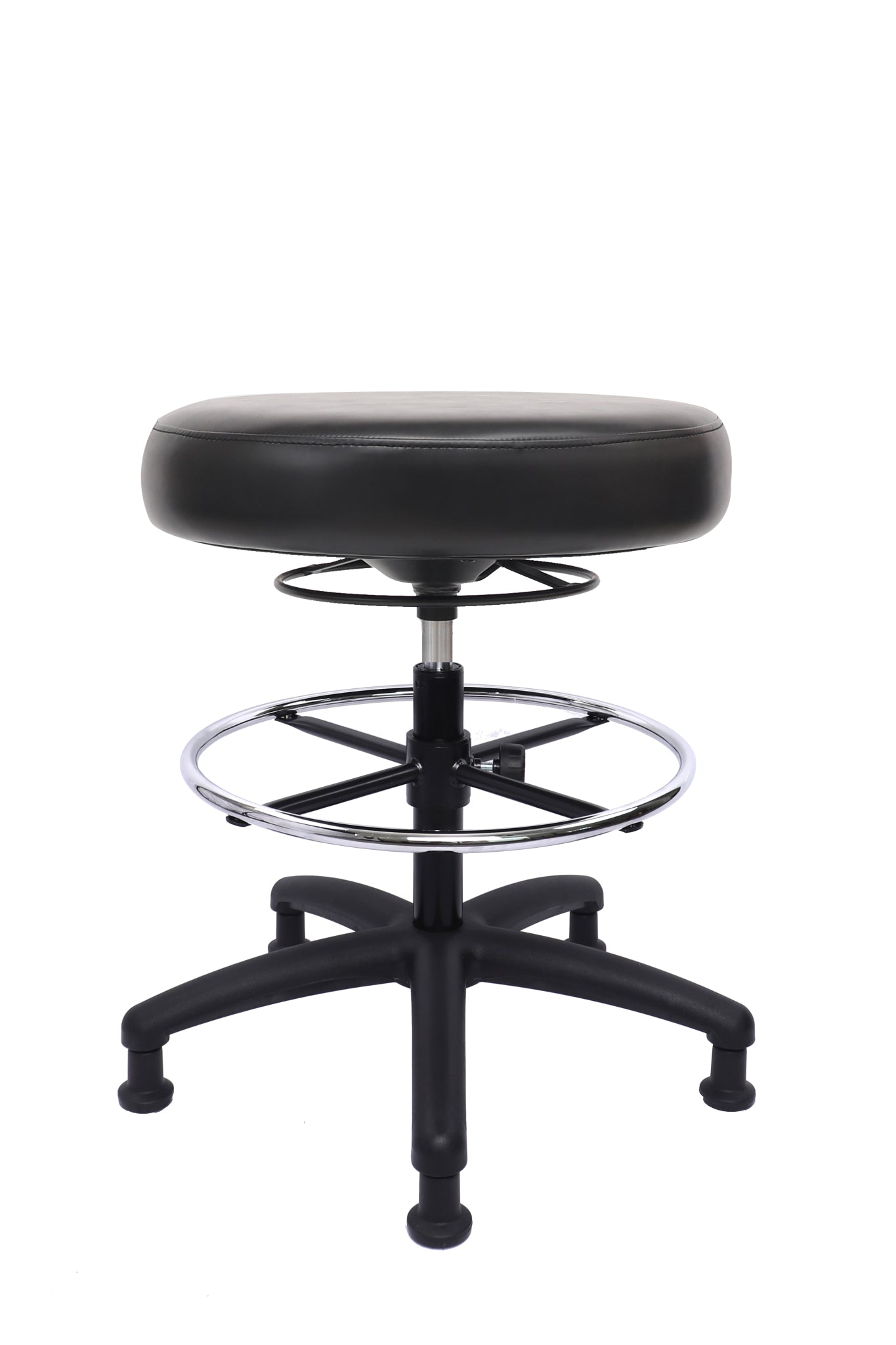 PRS-R1018: TALL TABLE (24"-34" Seat Height) 360 Degree Adjustable Round Stool-With Footring