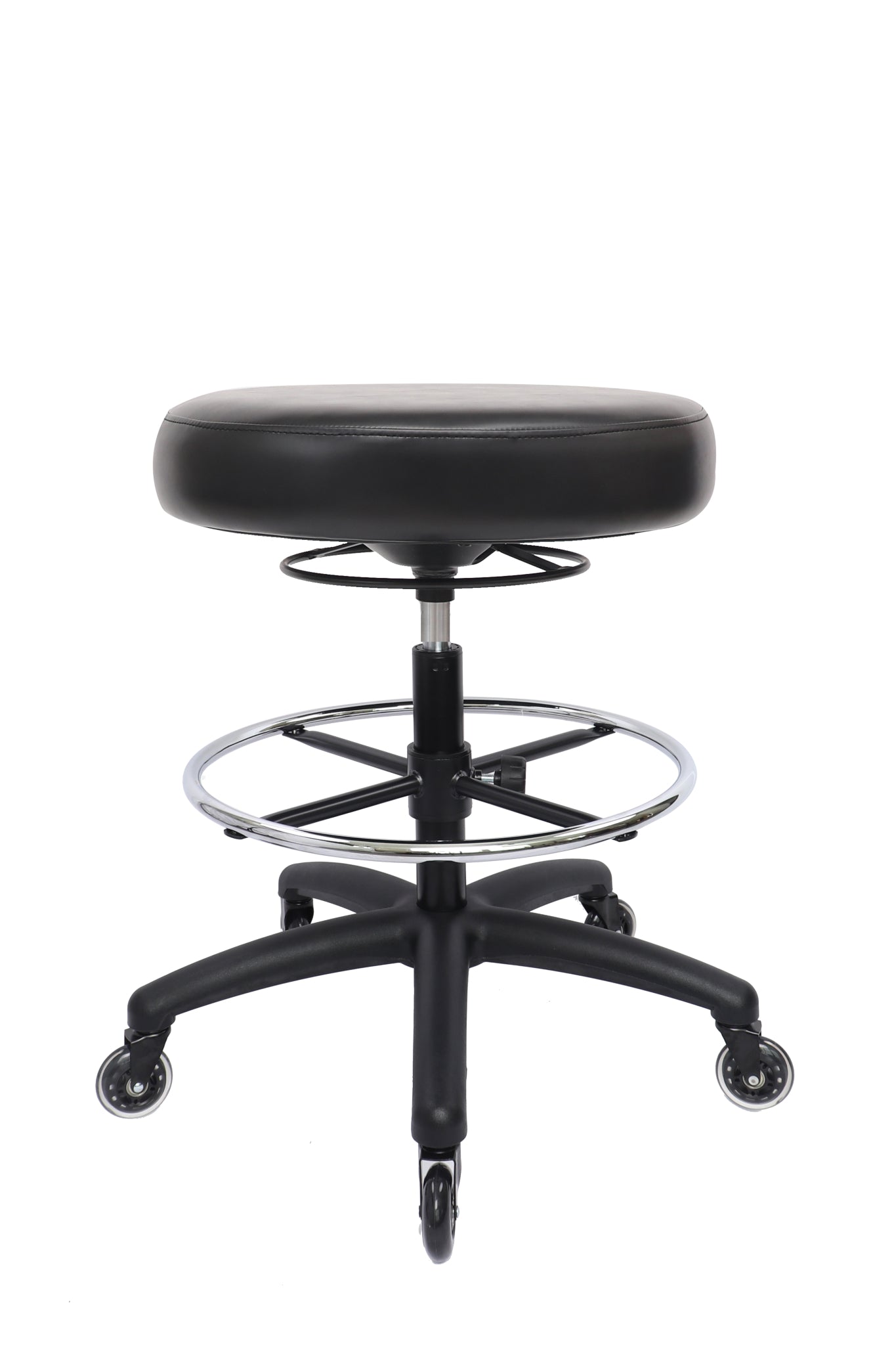 PRS-R1018: TALL TABLE (24"-34" Seat Height) 360 Degree Adjustable Round Stool-With Footring