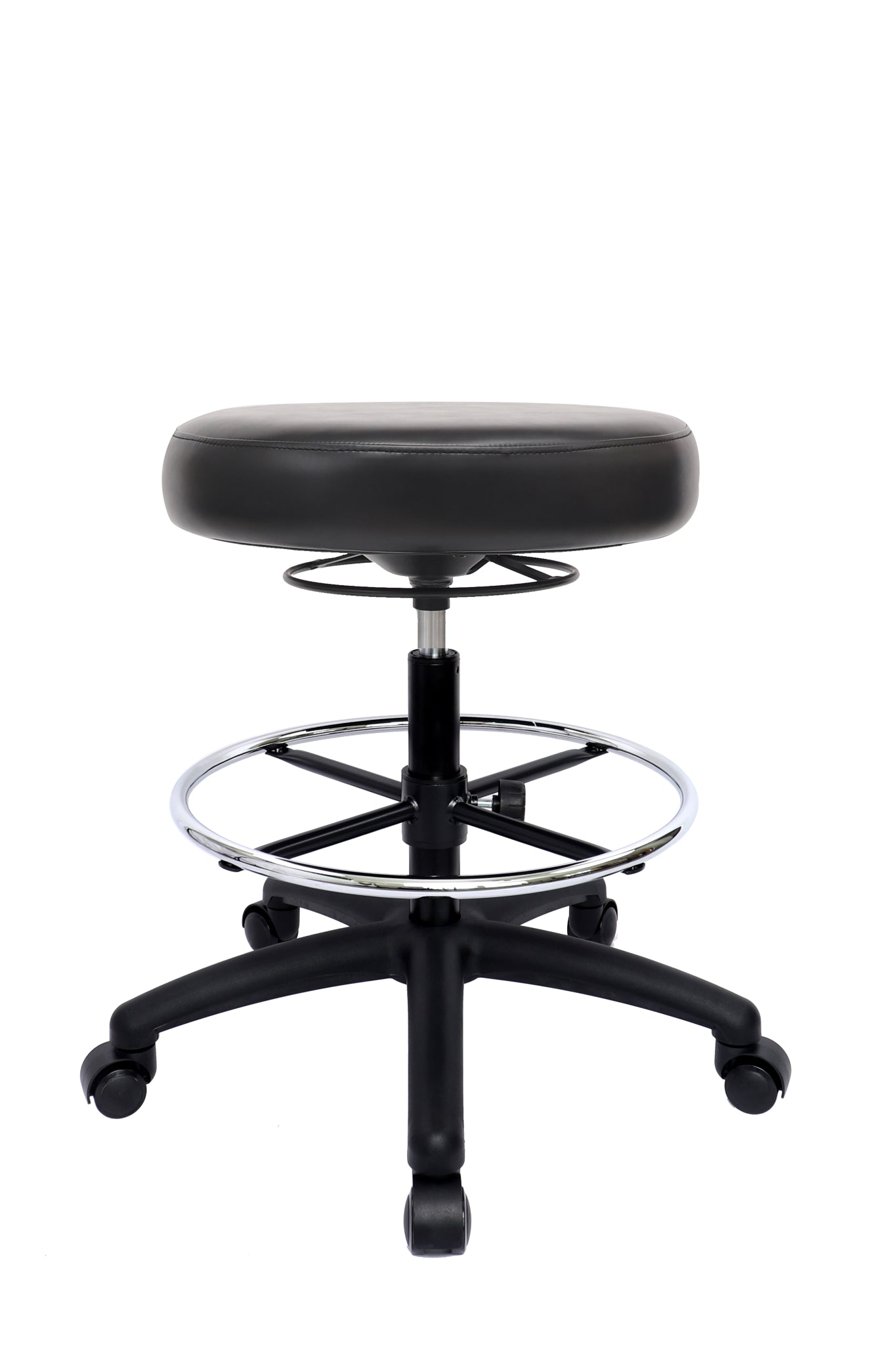 PRS-R1018: TALL TABLE (24"-34" Seat Height) 360 Degree Adjustable Round Stool-With Footring