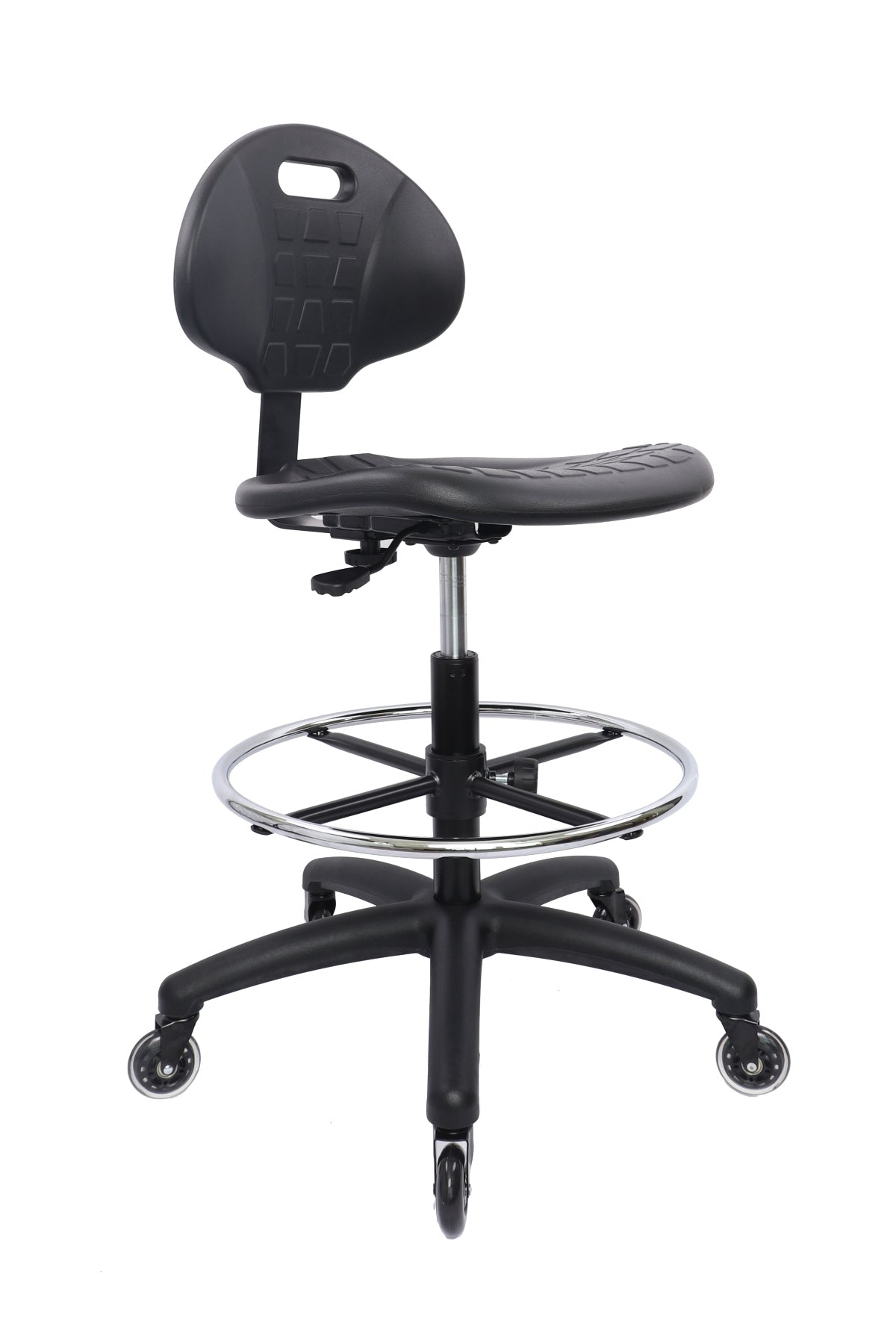 CMPU-HD-11020: TALL TABLE (23"-33" Seat Height) Deluxe Polyurethane Drafting Stool with Heavy Duty Footring
