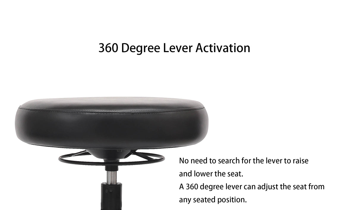 PRS-R0500: LOW DESK (16.5"-21.5" Seat Height) 360 Degree Adjustable Round Stool