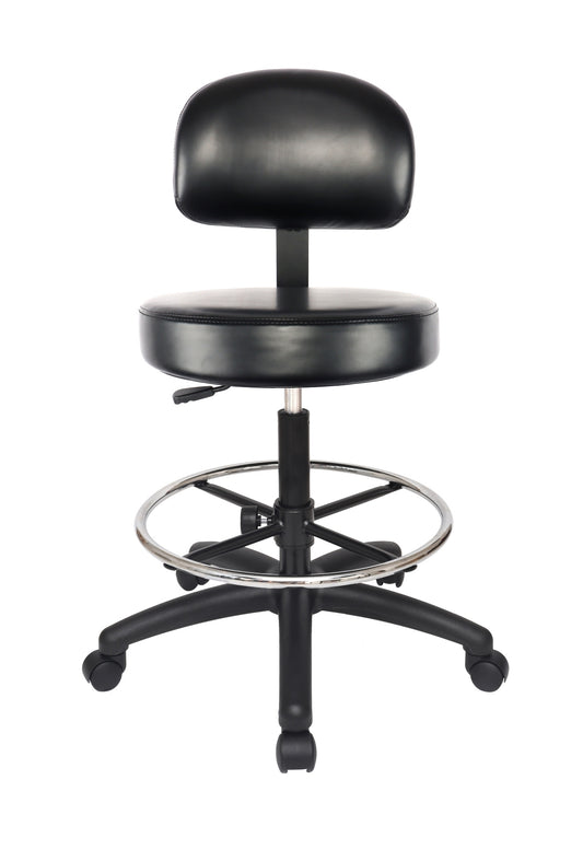PRS-11018: TALL TABLE (24"-34" Seat Height) Adjustable Round Stool With Back and Footring