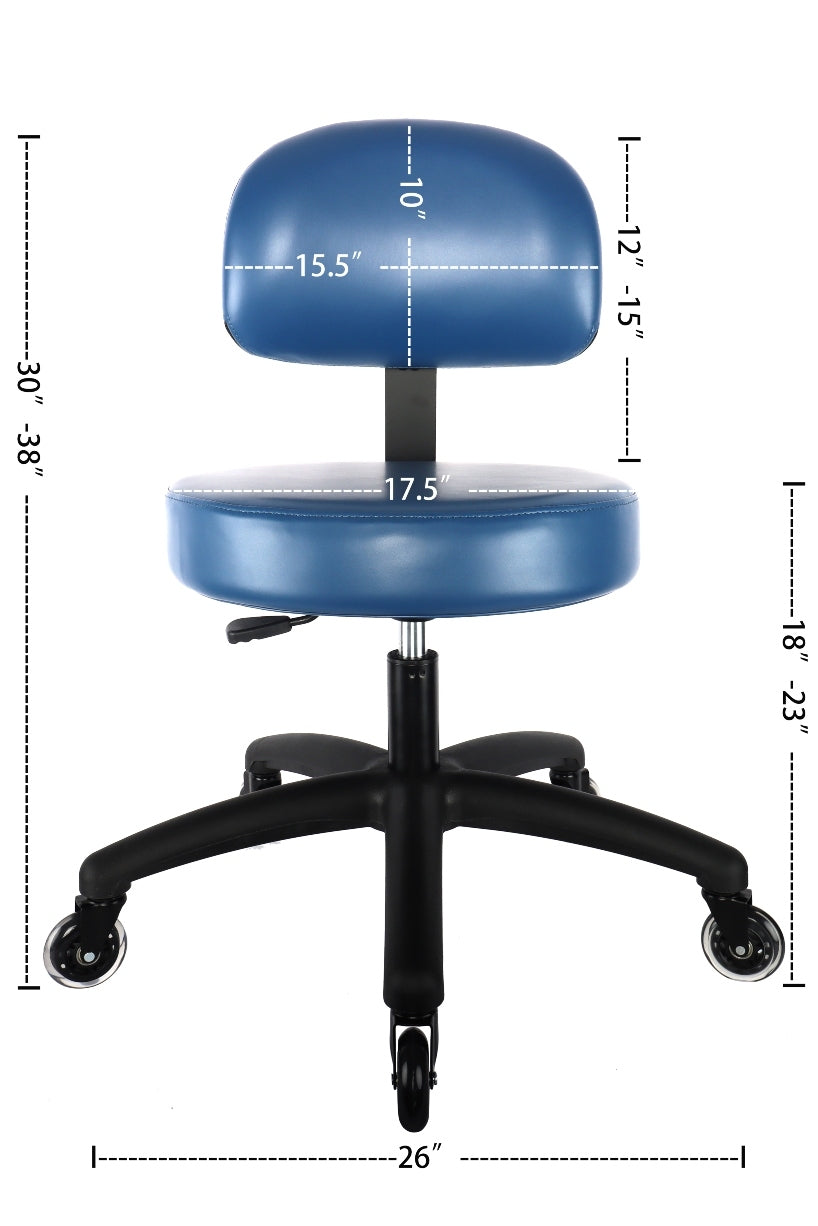 PRS-10500: LOW DESK (17"-22" Seat Height) Adjustable Round Chair With Back